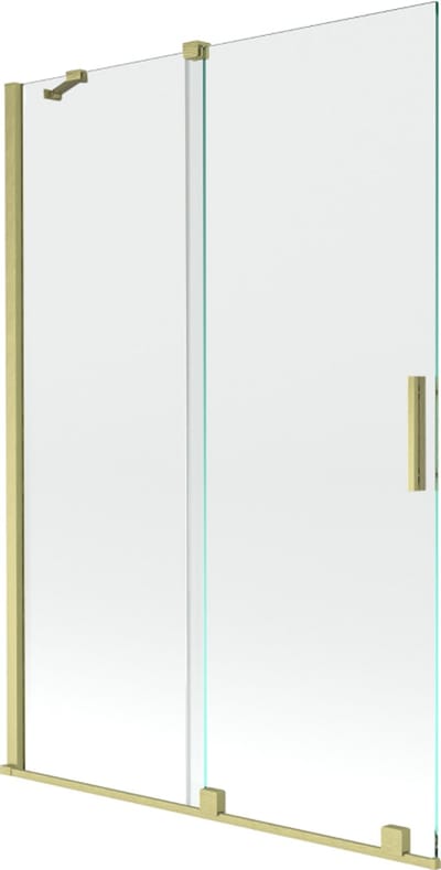 Mexen Velar badwand 2-delig schuifbaar 120 x 150 , transparant, geborsteld goud - 896-120-000-01-55