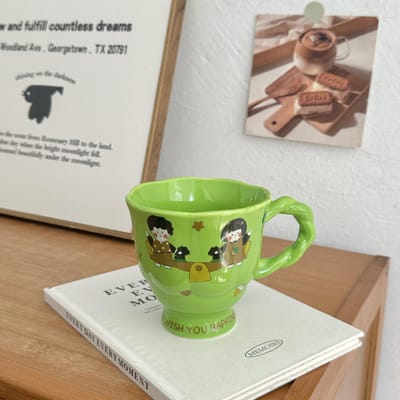 Schattige Cartoon Jongen en Meisje Keramische Mok Thuis Drinkwaterbeker Meisjes Waterbeker Kantoor Keramische Mok Koffiekop 201-300ml