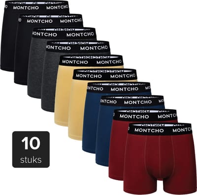 10 Pack Boxershorts Heren - Aarde Mix - Voordeelpakket - Maat S t/m XXL - MONTCHO