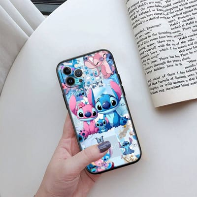 MH84 Lilo Stitch Telefoonhoesje voor iPhone 7 8 11 12 13 14 15 16 17 16E XS Pro Max XR X SE Air iPhone 7 8 maïs