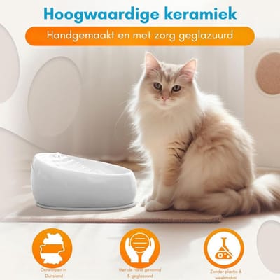 Thuys – Drinkfontein Kat Keramiek – Waterfontein Kat – Kattenfontein – 30 x 24 x 13cm – Roze