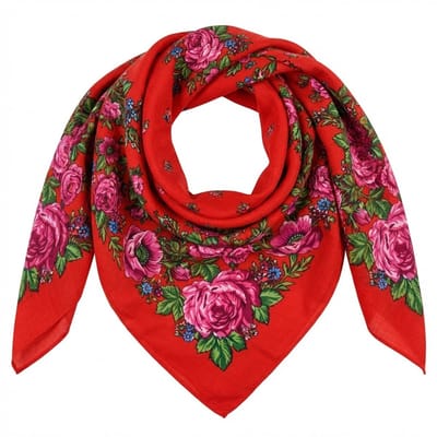 Rode bloemen bandana voor dames – vierkante bandana met roze bloemmotief – zachte lichtgewicht hoofddoek voor dagelijks gebruik