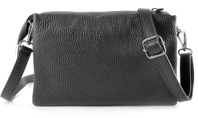 Giuliano lederen schoudertas Aveliney - Made in Italy - Zwart