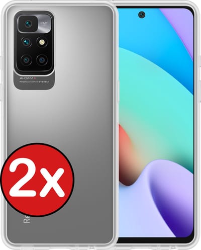 Hoesje - 2 Stuks - Geschikt voor Xiaomi Redmi 10 2022 - Sterk & Shockproof - Telefoonhoes - Back Cover - Case Siliconen - Telefoon Hoes - Transparant