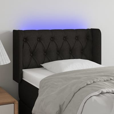 vidaXL - Hoofdbord - LED - 83x16x78/88 - cm - stof - zwart
