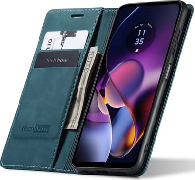 Hoesje geschikt voor Motorola Moto G54 - Book Case Leer Slimline Blauw