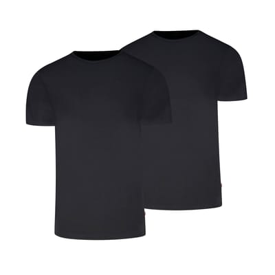 Levi's T-shirt Solid Crew Zwart 2Pack - Maat S - Heren - Basic T-shirt