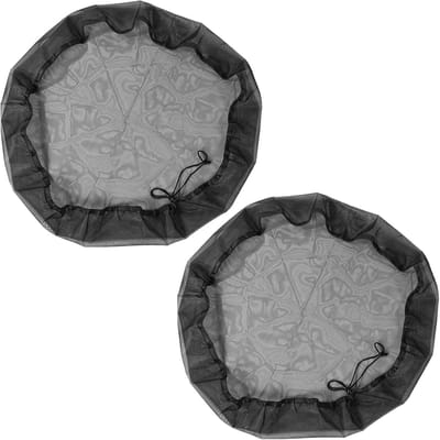 Regentonnet - 2 stuks - Regentonnen Hoes - Mesh - Polyester - Tuin Accessoires - Tuinieren - Beschermhoes - Net Waterton / Watervat - Beschermt Tegen Bladeren en Muggenlarven - Regenemmer Bladfilterhoes - 120 cm diameter - Zwart
