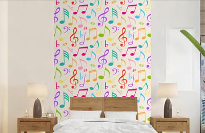 Behang - Fotobehang Muziek - Patronen - Regenboog - Breedte 140 cm x hoogte 220 cm