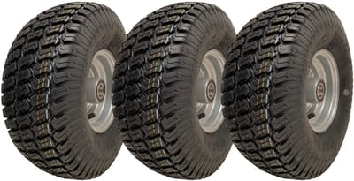 15x6.00-6 grasmaaierwielen, 4-laags P332-band op velg, 25 mm lagers (set van 3)