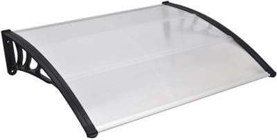 Deur Overkapping - Regenbescherming Huis - Bescherming Entree - Transparante Platen - 120x100 cm - Zwart Houder