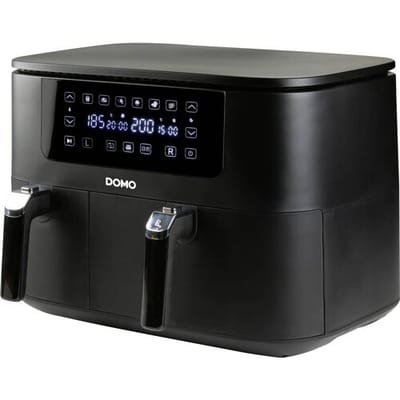 DOMO AIRFRYER DOUBLE FRY ZONE 3 + 6 L Frituurpan 9 l 2850 W 2 grillzones Zwart