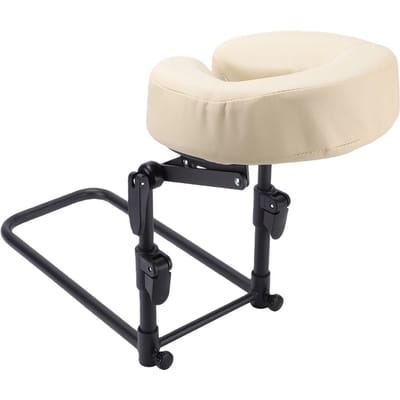 Massage Hoofdsteun voor Bed Gezichtskussen Massage Stand Gezichtsbed Hoofdsteun met Armsteun Plank beige
