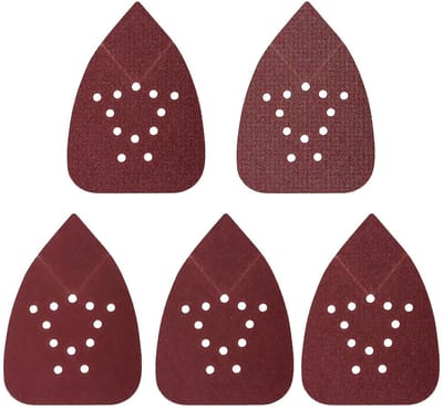 Schuurpapier Set - Schuurpads Driehoek - Metaal Polijsten - 12 Gaten Stofvrij - 50 Stuks 135x95mm - Roodbruin