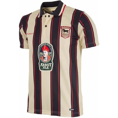 COPA Football - Ipswich Town FC Uit 1997 - 98 - Retro Voetbalshirt - Heren - XS - Beige;Zwart