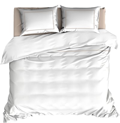 Livello Dekbedovertrek Zigzag White/Stone 1 persoons