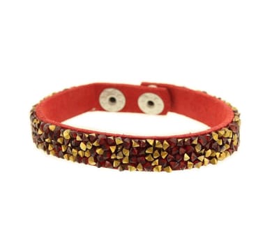 Behave - Armband rood met steentjes - Feestelijke sparkle look