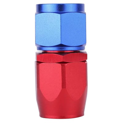 Raccord pivotant d'extrémité de durite de carburant AN10 Adaptateur de refroidisseur d'huile Couleur anodisée bleue et rouge 0 degrés
