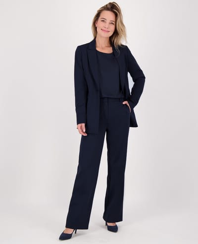 Je m'appelle Travelstof Dames Broek Straight fit Met stretch - Blauw - Maat XL