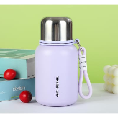 Nieuwe Roestvrijstalen Thermosbeker Outdoor Draagbare Compacte Thermosfles Dubbel Gebruik Hoog Uiterlijk Niveau Dames Waterbeker 450ml