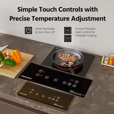 Inbouw Keramische Kookplaat 3000W - 2 Zones - Sensor Touch - Timer & Kinderbeveiliging