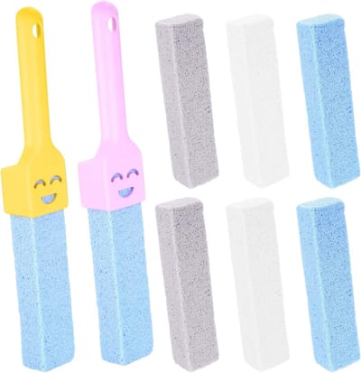 Natuurlijke Pumice Steen Toilet Cleaner - Interchangeable Toilet Cleaning Stone met 2 Handvatten voor Badkamer, Keuken en Zwembad, Verwijdert Kalk en Vuil