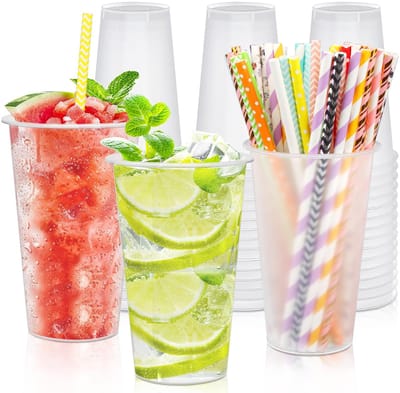 Plastic bekers, herbruikbare 360 ml matte plastic bekers, partybekerset voor drankfeesten, verjaardag, bruiloft, Kerstmis (500 ml)