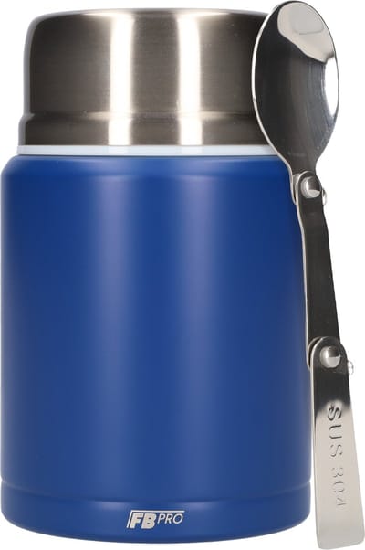 Thermos Voedselcontainer met Lepel - Thermoskan - Thermosfles - Voedsel container voor soep, noodles, babyvoeding, havermout, ijs en meer! - Yoghurt beker to go - Thermosbeker voor het meenemen van eten - Blauw - 450ml