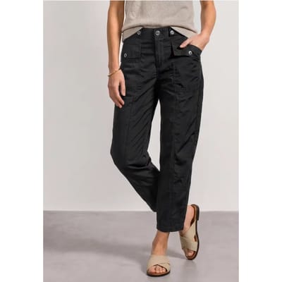 High Waist Barrel Leg Hose im Casual Fit