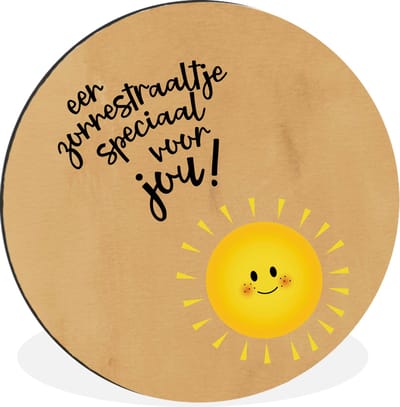 WallCircle - Wandcirkel - Muurcirkel - Beterschap - Spreuken - Geel - Zon - Aluminium - Dibond - 30x30 cm - Binnen en Buiten