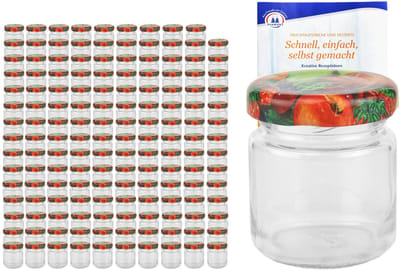 150-delige set van 53 ml Tot 43 fruitdecor potdeksels incl. Diamant Gelierzauber receptenboekje