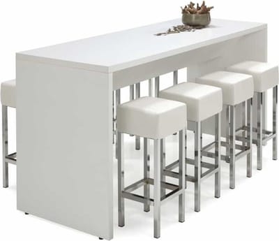 Statafel of bartafel Chief 220cm x 80cm breed kleur Wit