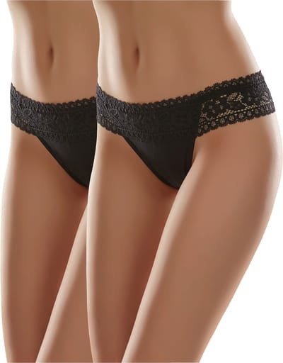 Merry Style Dames Slip Onderbroek - Katoen - Regular Taille - 2-Pack - MS-GAB-140-Panties-n-2P - (2Pack) Zwart - S