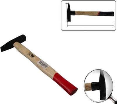 Benson Bankhamer - 400 gram - Glasvezel Steel - 27 cm - Platte Kop - Houten Steel