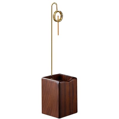 Natuurlijke Walnoot Wierookbrander Ondersteboven Metalen Wierookhouder voor Wierookstokje Houten Wierookbord Asvanger Woondecoratie black