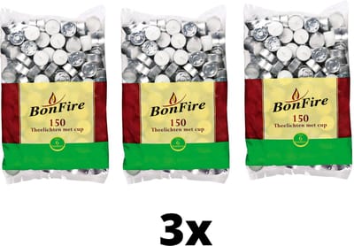 Theelichtjes Waxinelichtjes Voordeel Pak 6 branduren 3x150 Zak Totaal 450 Stuks!