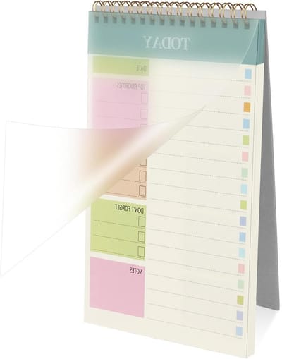 Wekelijkse Planner A5, 52 Scheuren voor Dubbelzijdig Schrijven, Ongeplande Dagelijkse Taken en To-Do Lijst Pad in Blauw