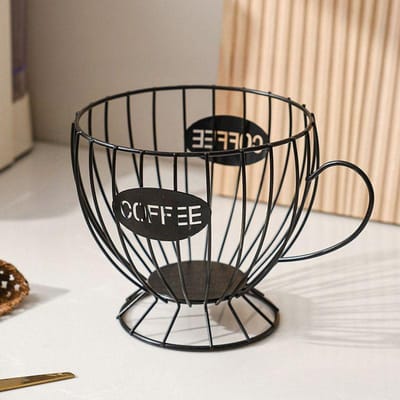 Koffiecapsule Opbergrek - Ideale Tafelblad Displayrek voor Koffieshops en Huizen black