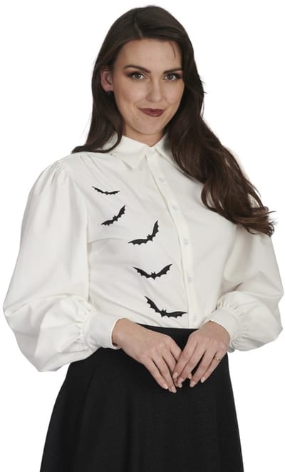 Banned - Night Bat Blouse - M - Wit