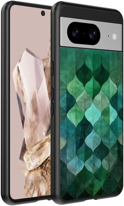 Geschikt voor Google Pixel 8 Pro Telefoonhoesje met Groene Bladeren Opdruk - TPU Backcover Case Green Leafs Design - Groen - Smartphonica geschikt voor Google Pixel 8 Pro