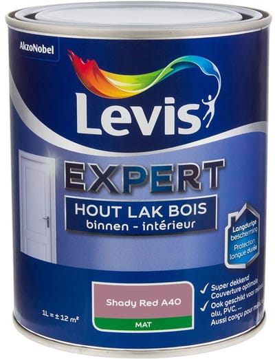 Levis - Expert Hout Lak Binnen Mat Mix - Shady Red A40 - Mengverf - 1 L