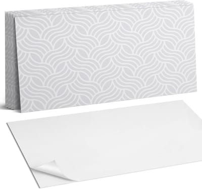 Coloray Plaktegels - Golven in een harmonieuze opstelling Wandtegel Zelfklevend - 60 cm x 30 cm - Grijs Plaktegels - 6 stuks - Rechthoek PVC Tegels - Plaktegels Keuken - Zelfklevende Vloertegels Badkamer - Vinyl Tegels - Zelfklevende Wandtegels