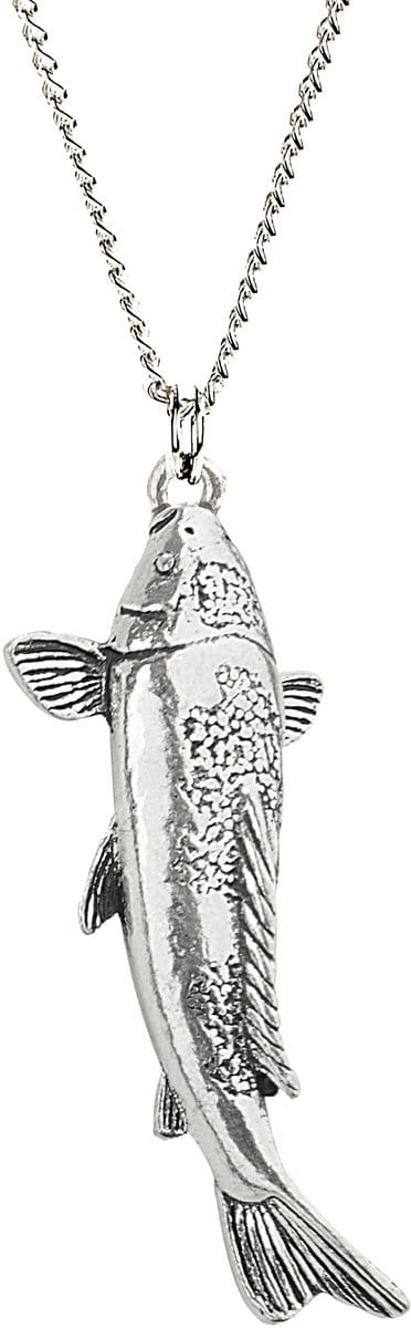 Vis Hanger Koi Karper + Ketting Zilver 50 cm (Heren) Vishanger Zilveren Halsketting Kettinkje Vissen