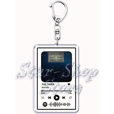 Populaire Zanger Sleutelhanger voor Vrouwen Accessoires HIT ME HARD AND SOFT Muziek Playlist Code Hanger Sleutelring Sieraden Fans Vrienden Cadeaus gray