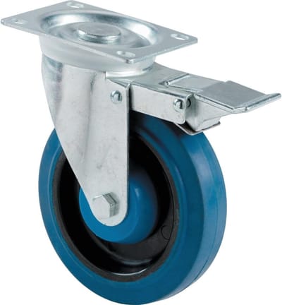 Zwenkwiel - Meubelwiel Zwenk - Meubels Verplaatsen - Plaatmontage - 4 inch - Blauw
