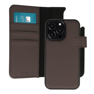 imoshion Hoesje - Geschikt voor Apple iPhone 13 Pro - Uitneembare 2-in-1 Luxe Bookcase - Bruin