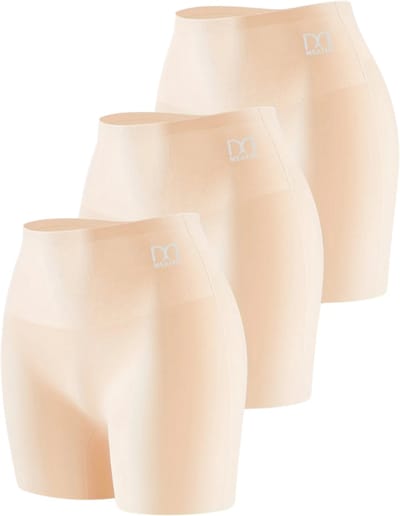 Livano Biker Short Dames - Korte Legging - Lange Onderbroek - Bikershort - Met Pijpjes - 3 Pcs - Beige - Maat XS