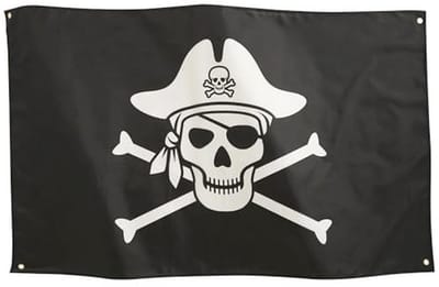 Piratenvlag 3x5, schedel en gekruiste botten, Halloween decoratie, premium waterbestendig