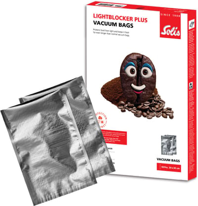 Solis LightBlocker Plus Vacuumzakken Voedsel 20 x 30 cm - Geschikt voor Diepvries, Magnetron en Sous Vide Koken - Beschermt tegen Licht, Lucht en Stoom - BPA-Vrij - Vacumeerzakken - Vacuum Opbergzakken - 50 Stuks