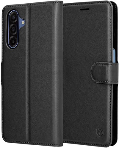 Hoes voor Samsung Galaxy A18 5G A186 / A18 4G A185 / F17 / M17 / A17 4G A175, Techsuit, Lederen Folio, Zwart